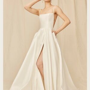 Elegant White Evening Gown (Wedding Dress)